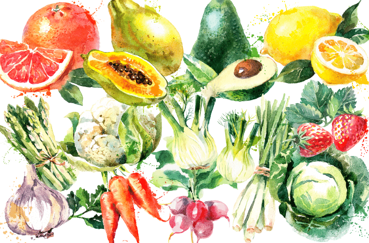 fruits et légumes d'avril